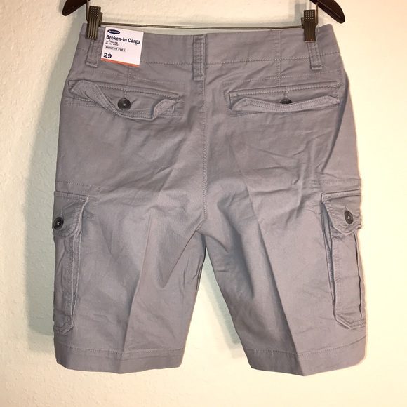 Old Navy Broken-In Cargo Shorts, Grey, Sz 29, NWT! - Picture 3 of 12